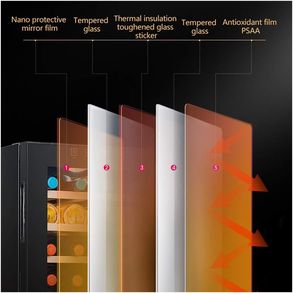 19 Bottle Compressor Wine Cooler Refrigerator w/Lock, Large Freestanding Wine Cellar, Countertop Beverage Fridge, Adjustable Beech Wood Shelves, Black