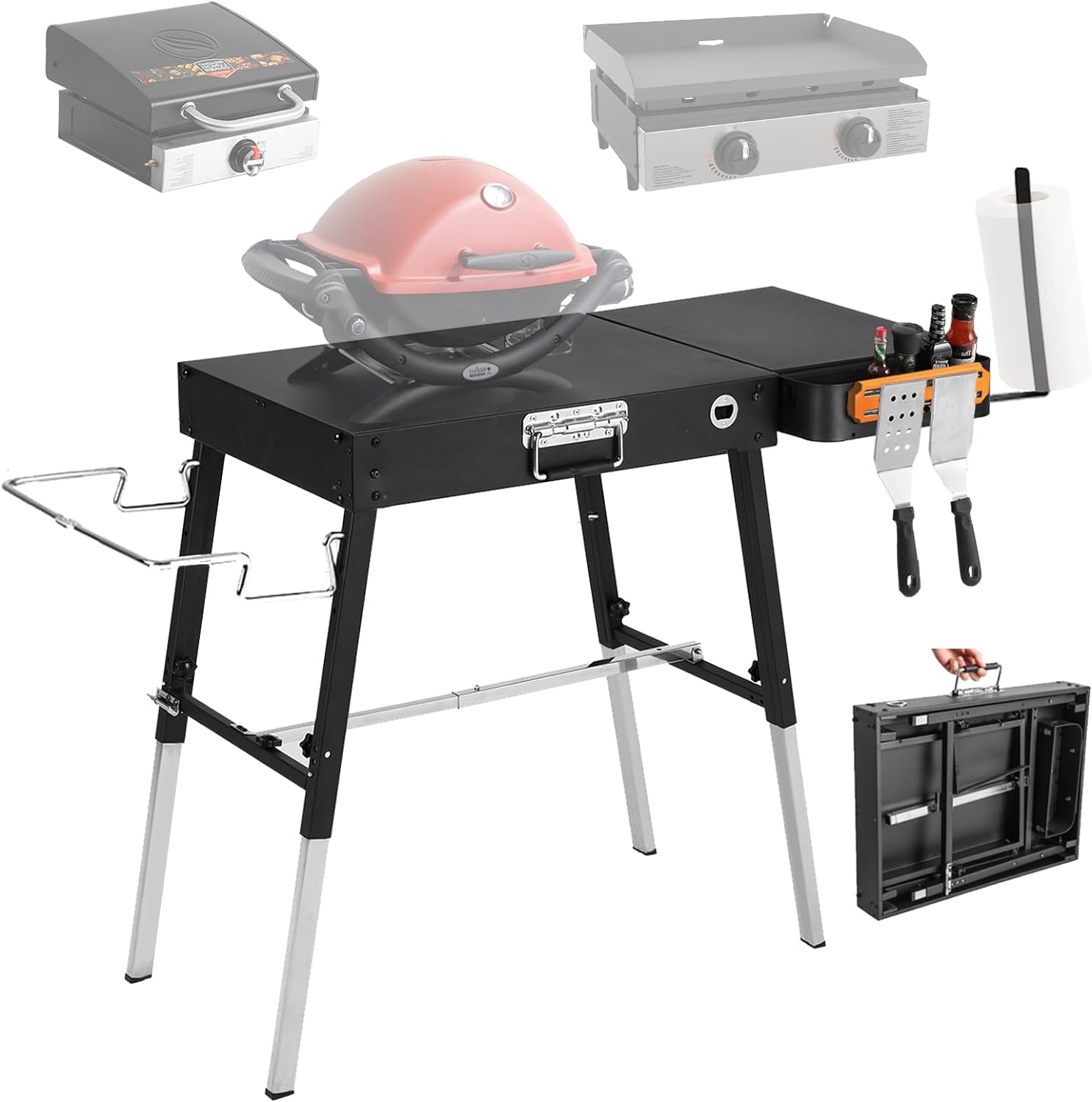 Foldable Portable Grill Table Fits 17