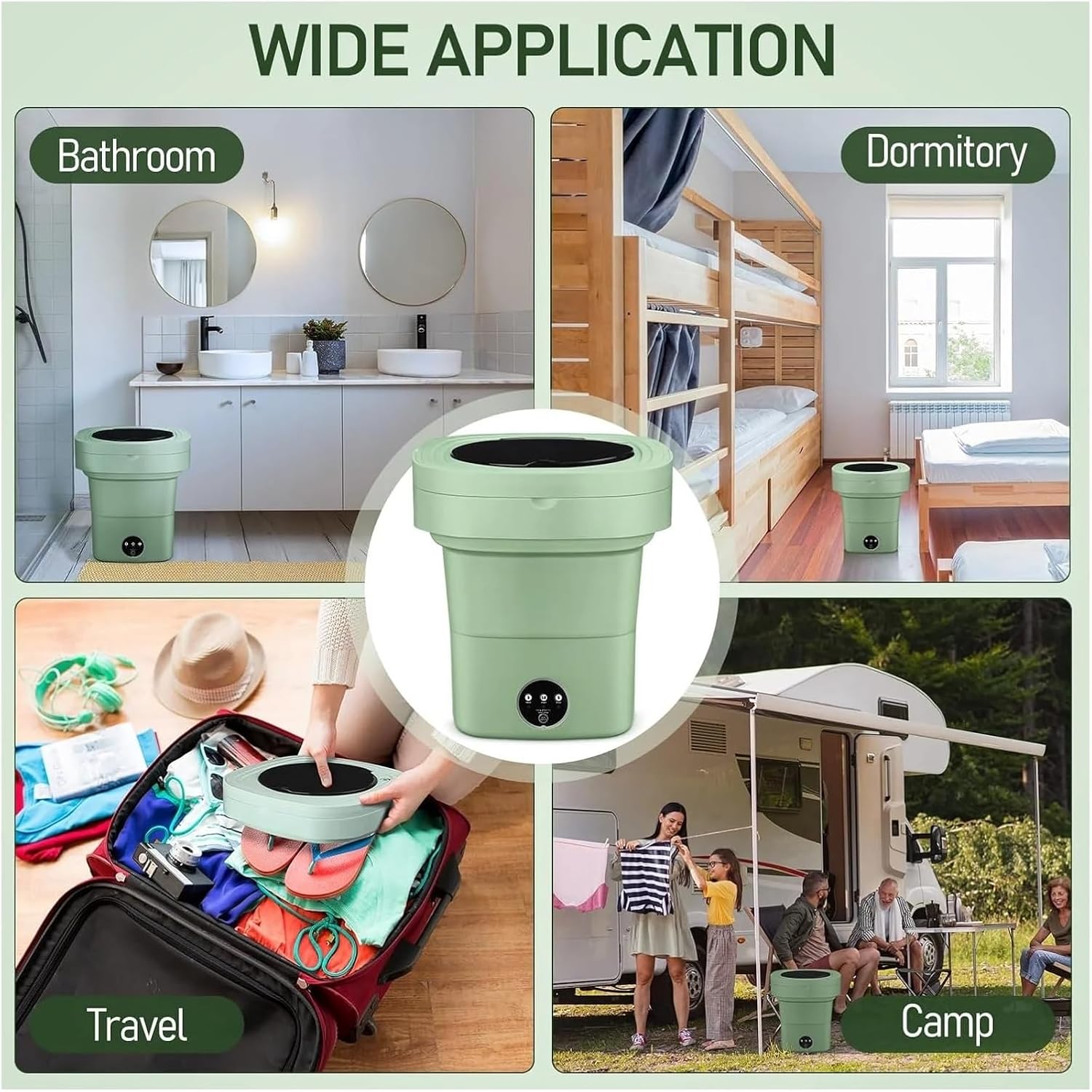 Compact Laundry. Portable Washing Machine, 8L Foldable Washing Machine Portable Washer with Dehydration Basket for Deep Cleaning of Underwear .Portable