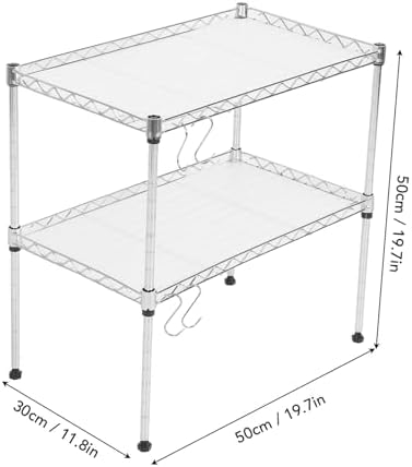 Microwave Rack Double Layer Adjustable Over Microwave Shelf for Kitchen Storage with Carbon Steel Multifunctional Countertop Stand