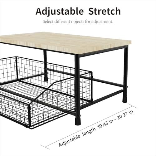 Kitchen Microwave Cart, Small Kitchen Shelf Microwave Stand with Bottom Storage Basket, No Wheels, Storage Microwave Shelf for Office, Living Room, Bedroom(Black,S)