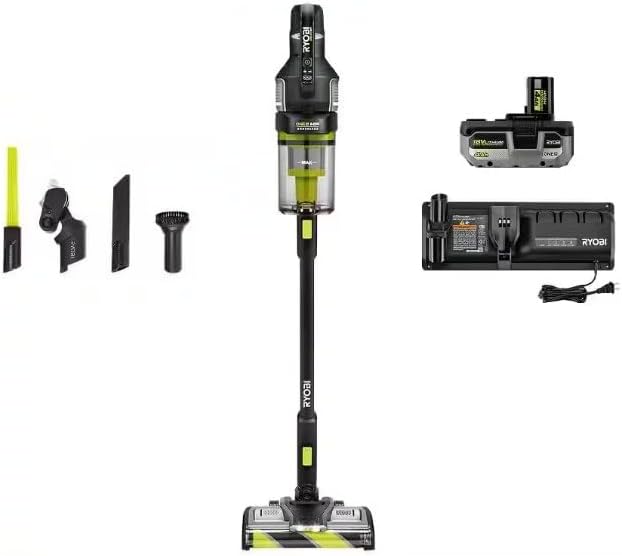 RYOBI ONE+ HP 18V Cordless Advanced Whisper Series Stick Vacuum Kit with 4.0 Ah Battery and Charger (Renewed)
