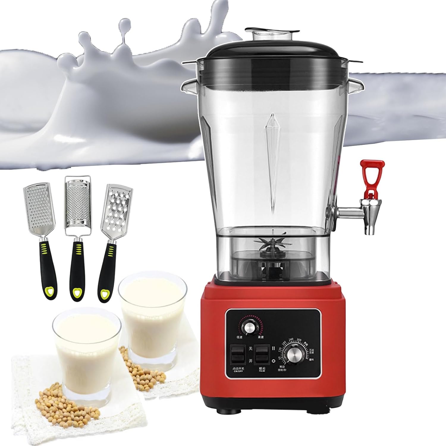 Blender Smoothie Maker & Soy Milk Machine, 2900w Smoothie Mixer Professional Blender 11l/15l/19l, Food Processors With Stainless Steel Knives, 7 Adjustable Speeds/Max 48000rpm,19L,11L