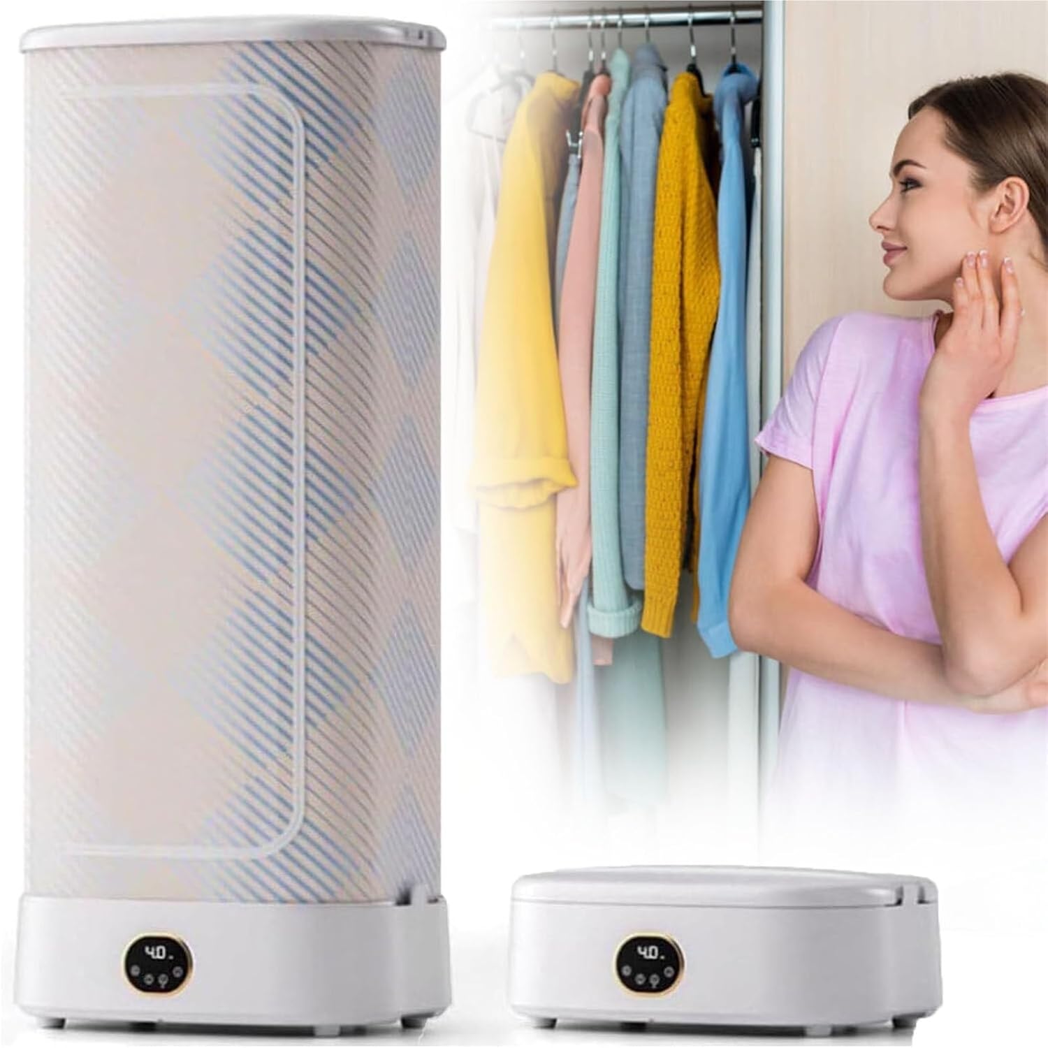 Portable Steam Ironing Machine Foldable Cooker & Tumble Dryer Efficient Garment Steamer for Quickly Removing Wrinkles