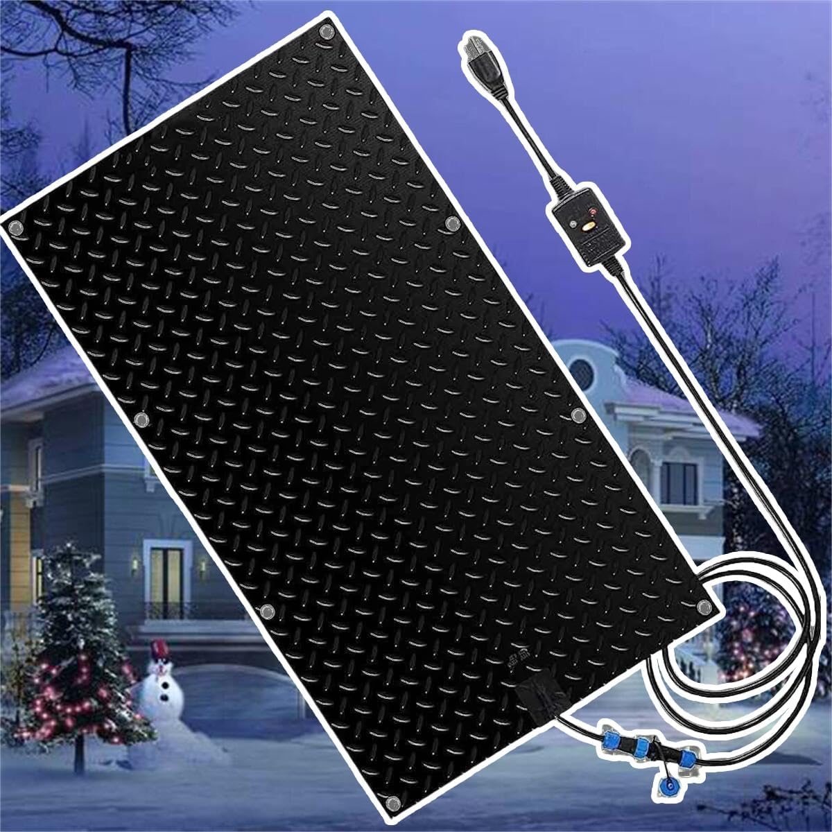Heated Snow Melting Mats for Stairs,1/2/3/4/5 pcs Heated Snow Melting Mats for Entrances,Heated Mats for Winter Snow Removal, for Winter Outdoor Stairs, Steps, Doorways(5 Pcs,10x48in/(25.4x121