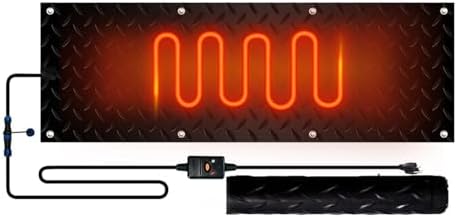 Heated Snow Melting Mats for Walkways and Stairs - Slip-Proof Design with Power Cord - Residential Outdoor Mats for Winter Snow Removal, 1 Pcs-10 * 48in (25.4 * 121.9cm)