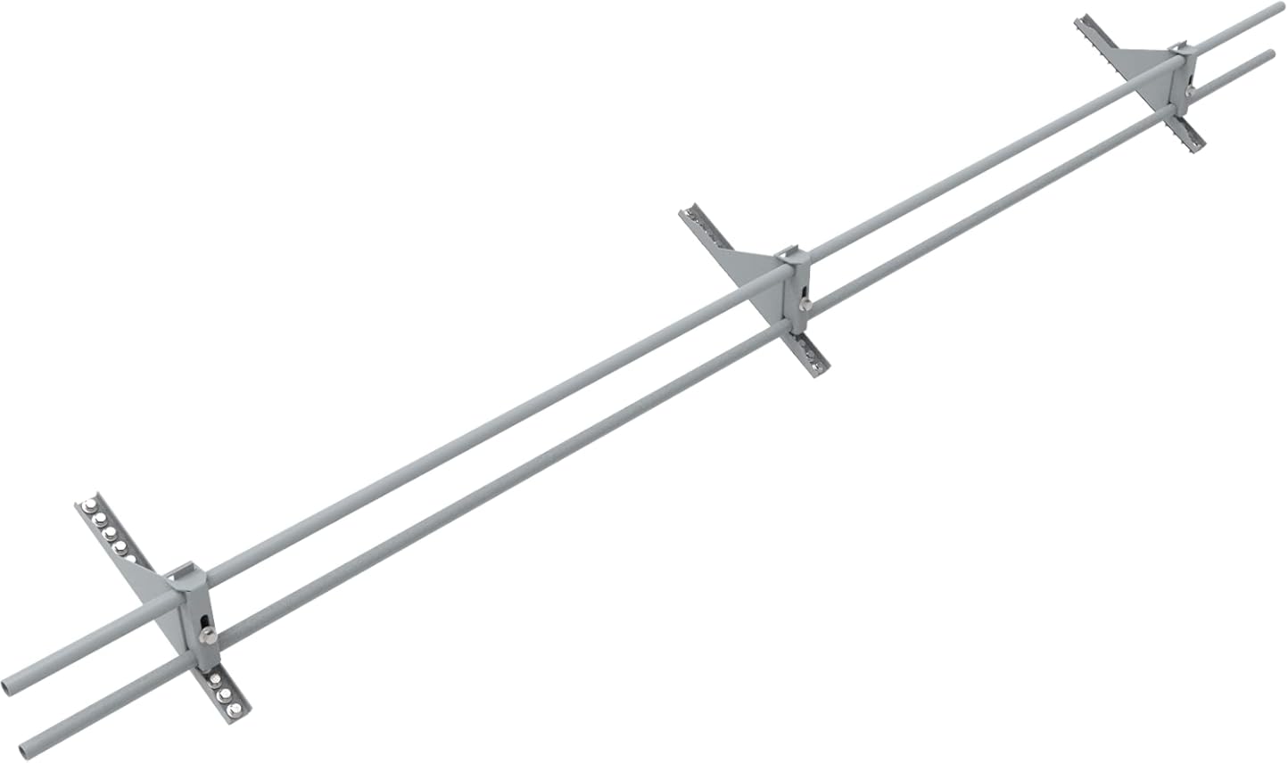 5ft Roof Snow Ice Guards for Metal Roofs and Wood Roofs, Stop Snow from Sliding Off Your Roof, Gray Snow Guard Railing, Extendable