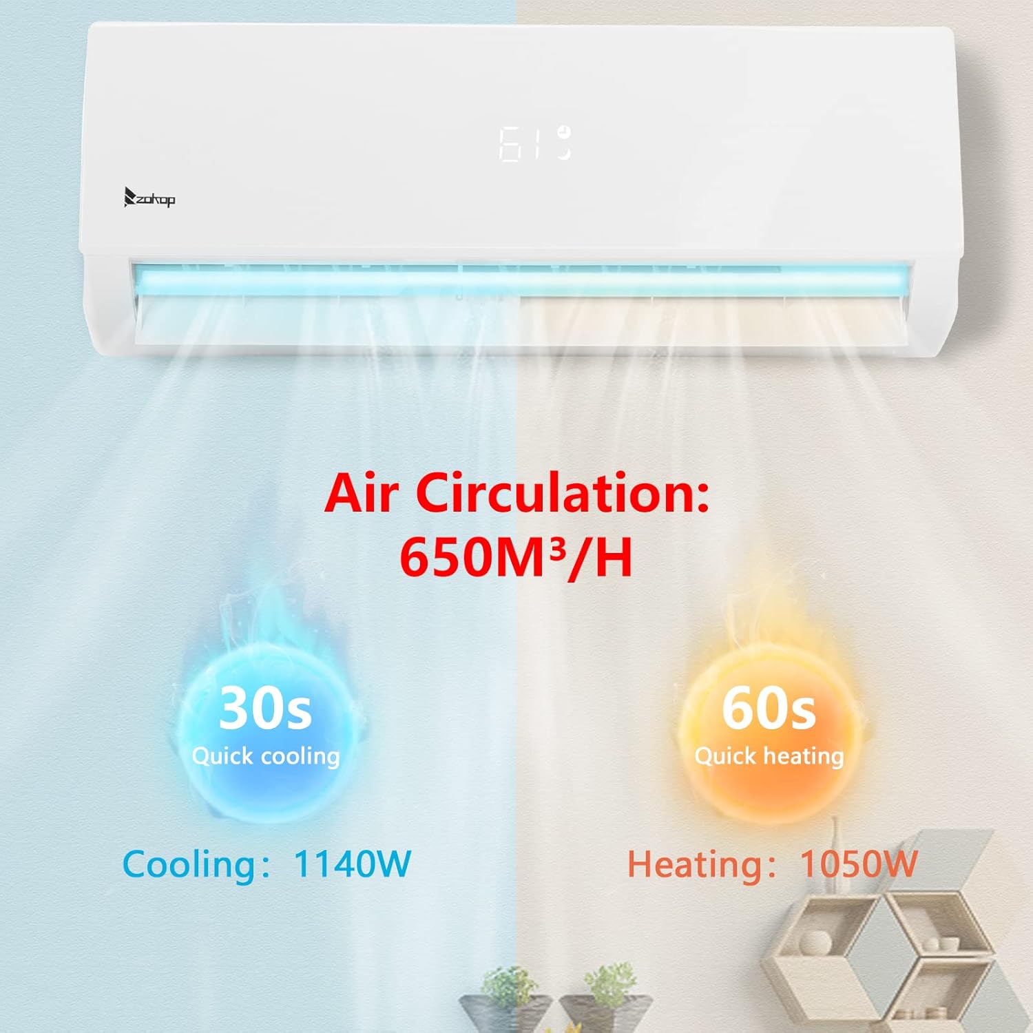 Winado 12,000 BTU Mini Split Air Conditioner Inverter, 21 SEER 230V Energy Saving Split-System AC w/Pre-Charged Condenser, Heat Pump, WIFI Remote Control, Installation Kit, Cools Up to 750 Sq. Ft.