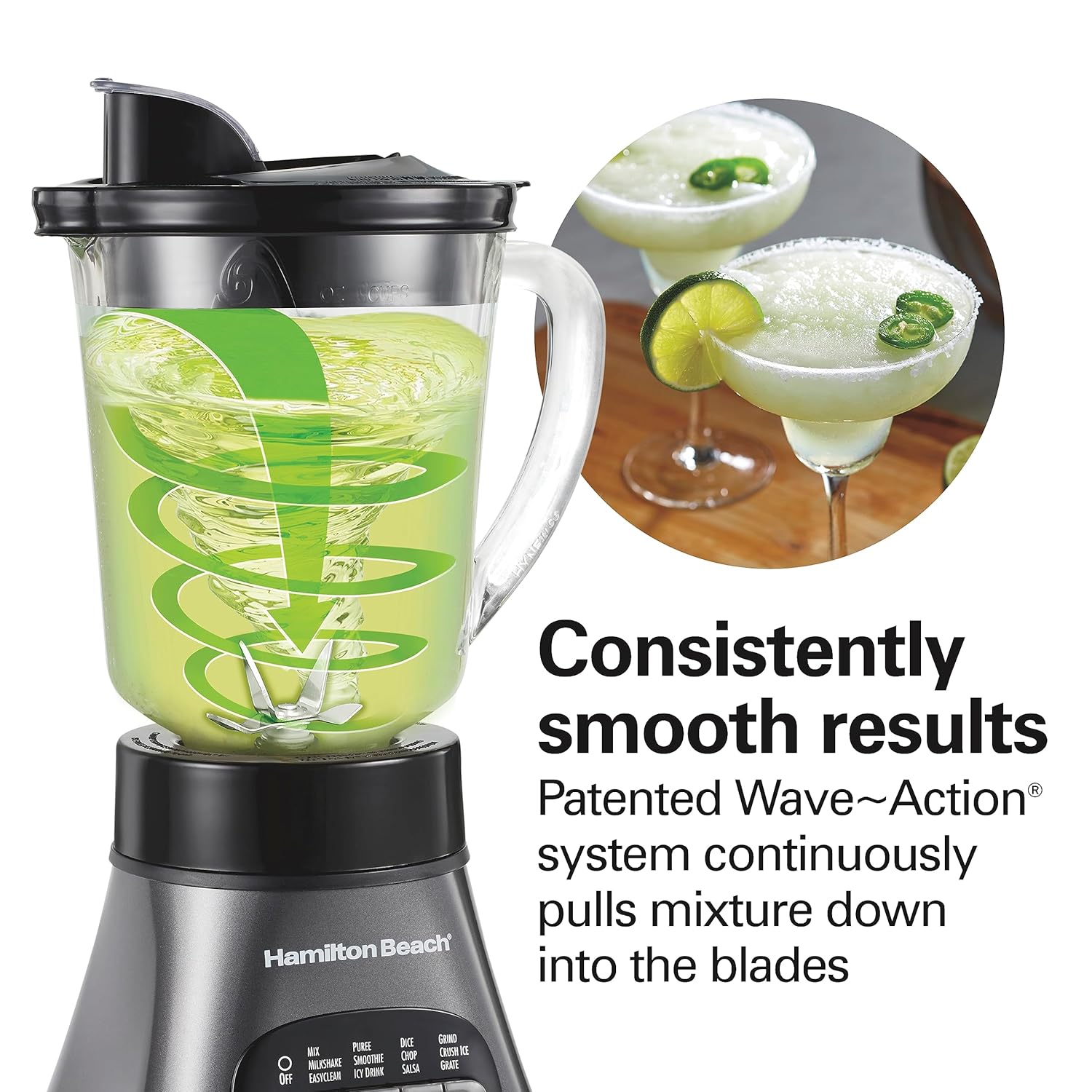 Hamilton Beach Blender and Food Processor Combo for Shakes & Smoothies, With 3 Cup Electric Food Chopper Attachment, 40 oz Glass Jar, Blender Travel Cup, 700 Watts Peak Power, Gray & Black (58163)