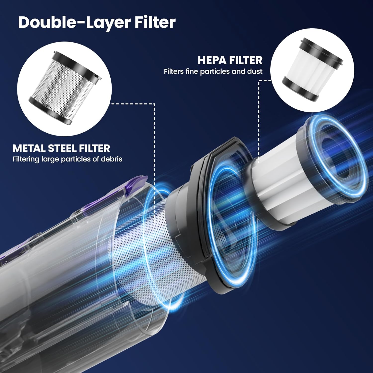 Handheld Vacuum Cordless, 24Kpa Car Vacuum with Brushless Motor, Charging Dock, Rechargeable, 1.5lbs Portable Handheld Vacuum with 2-Speed for Home/Car/Pet (Purple)