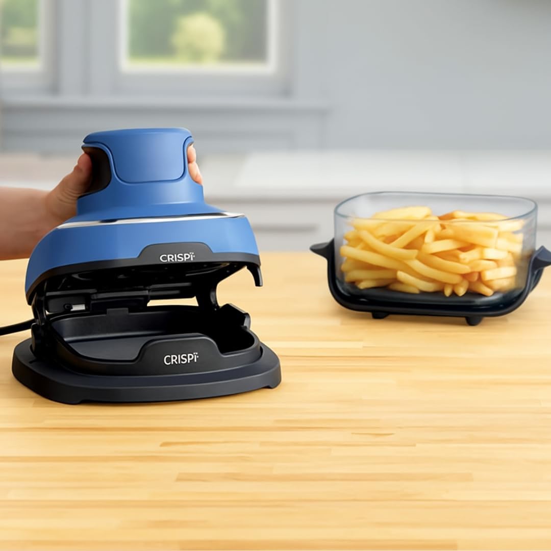 Ninja Crispi 5-in-1 Portable Glass Air Fry Cooking System, 3 Containers & Cover 4-QT, 2.5QT 6-CUP Containers ALL IN ONE