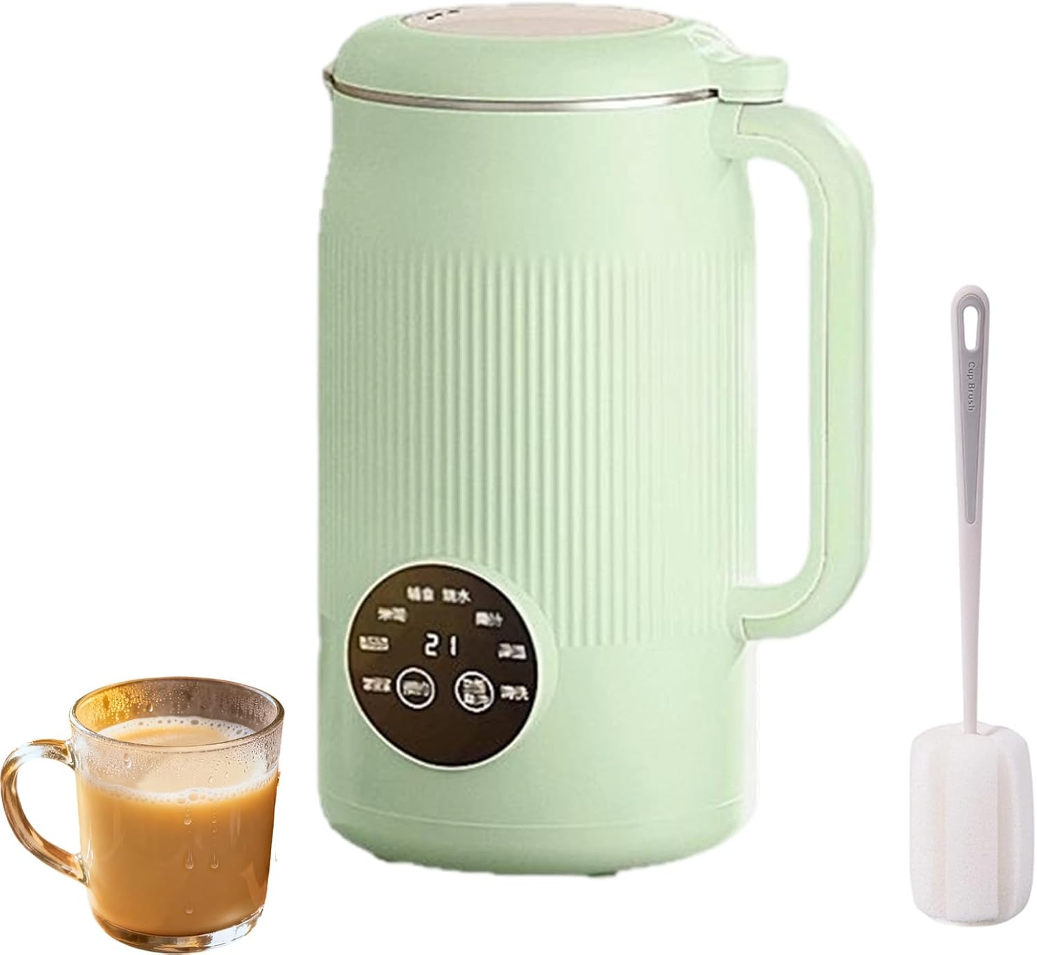 The 8-In-1 Multifunction Nut Milk & Juice Maker, 8-In-1 Nut Milk Maker Machine, Automatic Plant-Based Milks Blender with Delay Start, Keep Warm, Self-Cleaning (Green)