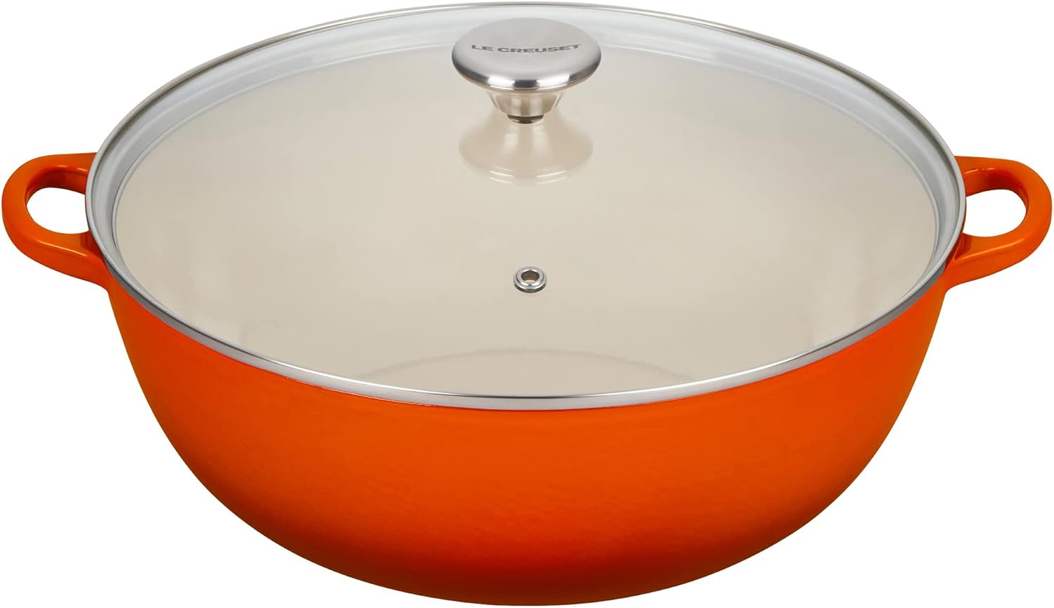 Le Creuset Enameled Cast Iron Chef's Oven with Glass Lid, 7.5 qt., Flame