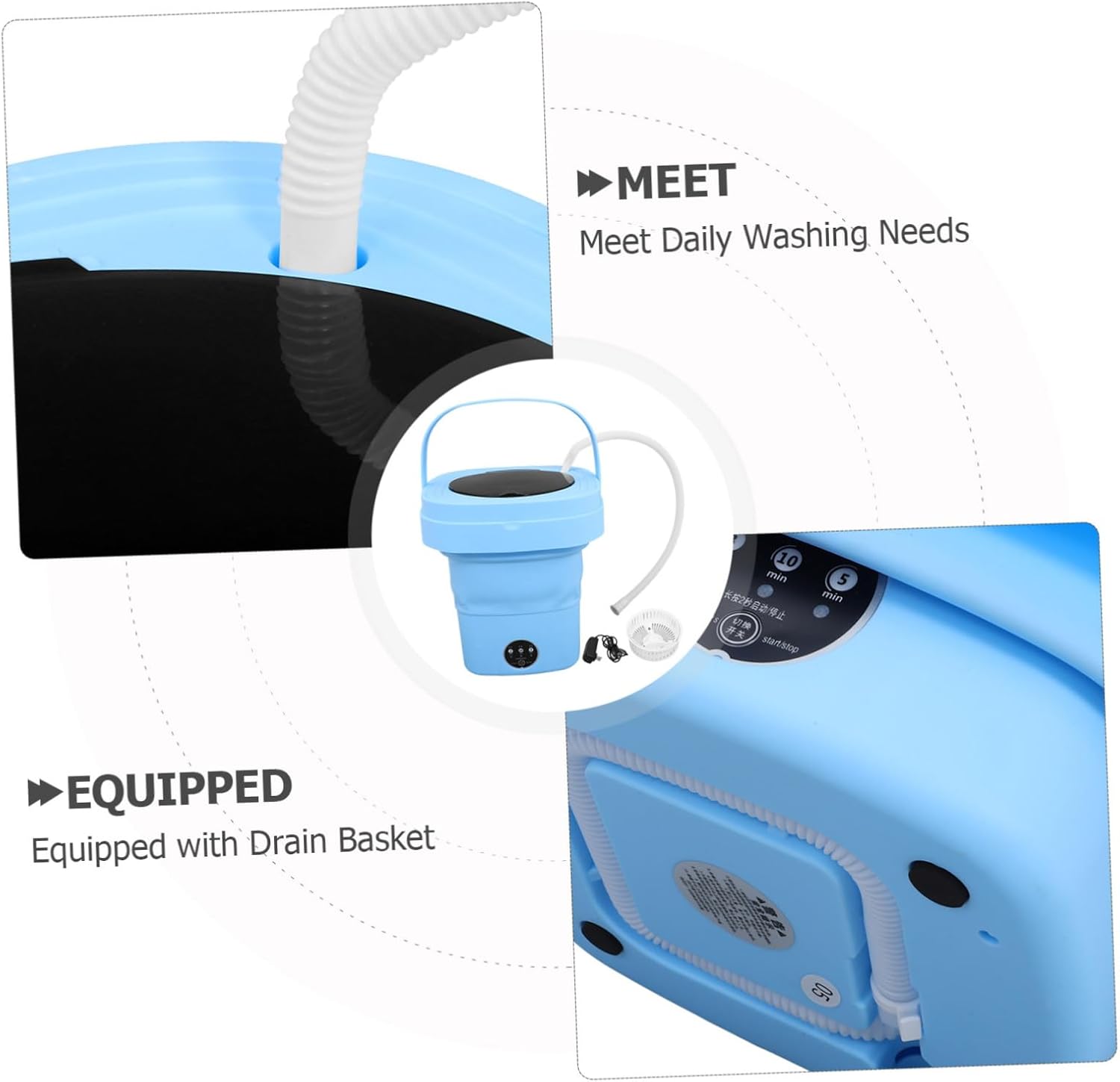 DOITOOL Mini Washing Machine Dryer Portable Washer Dryer for Rv Apartment Camping Home Plug