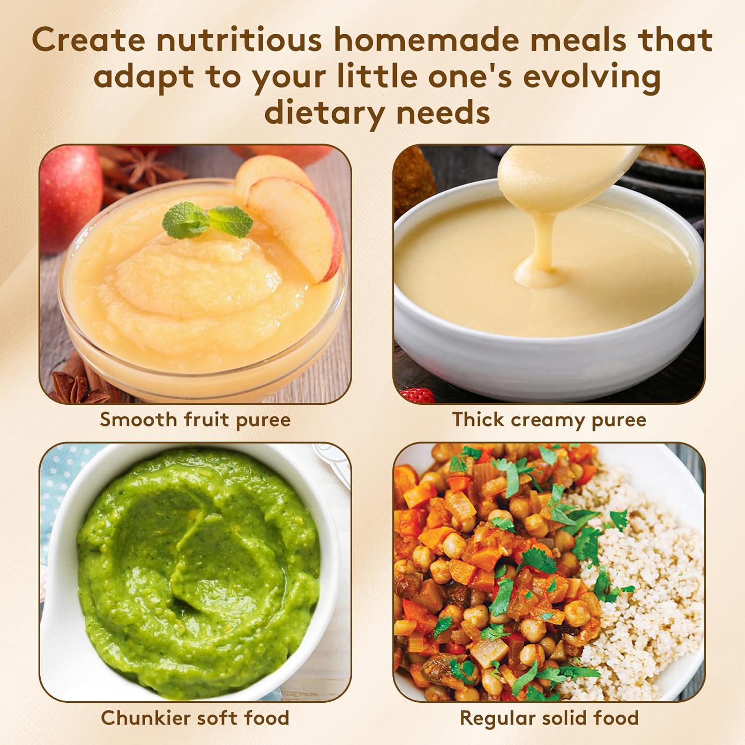 10 IN 1 Baby Food Maker, Glass Baby Food Mills, Baby Food Blender for Baby Puree, Fruit, Meat, Vegatable, Easy Cleaning, Touch Screen Control, Cook at Home 10oz (White)