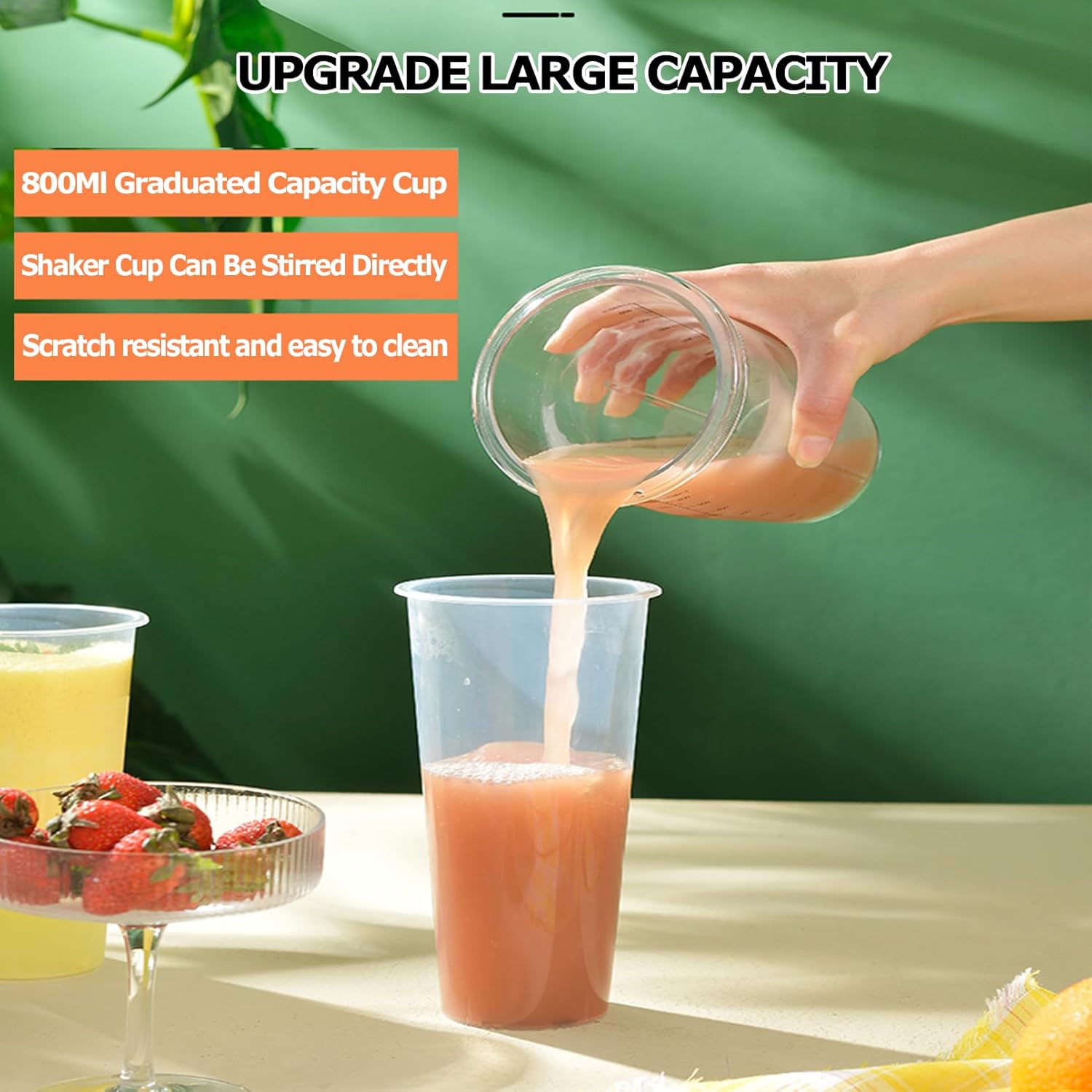 Commercial Milkshake Maker with 4 x 800ml Cups, 180+180W Motor Stainless Steel Drink Mixer Blender Intelligent Microswitch 2 Speed 18000r/min Milkshake Mixer