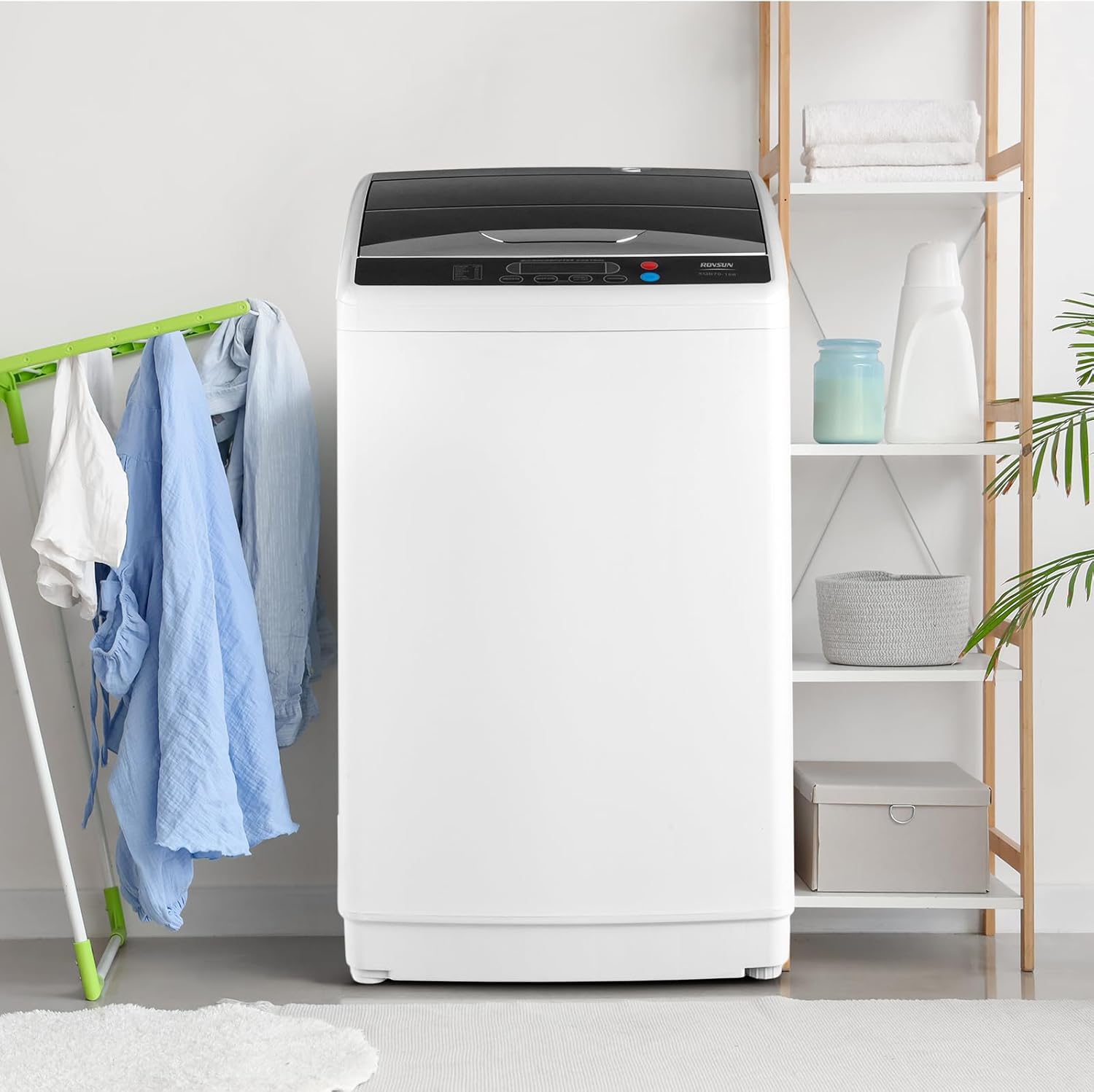 Bonnlo 25LBS Fully Automatic Washer, 2 in 1 Portable Washing Machine, Top Load Washer and Spin Dryer Combo with Drain Pump, 10 Washing Programs & 5 Water Level for Home, Apartment