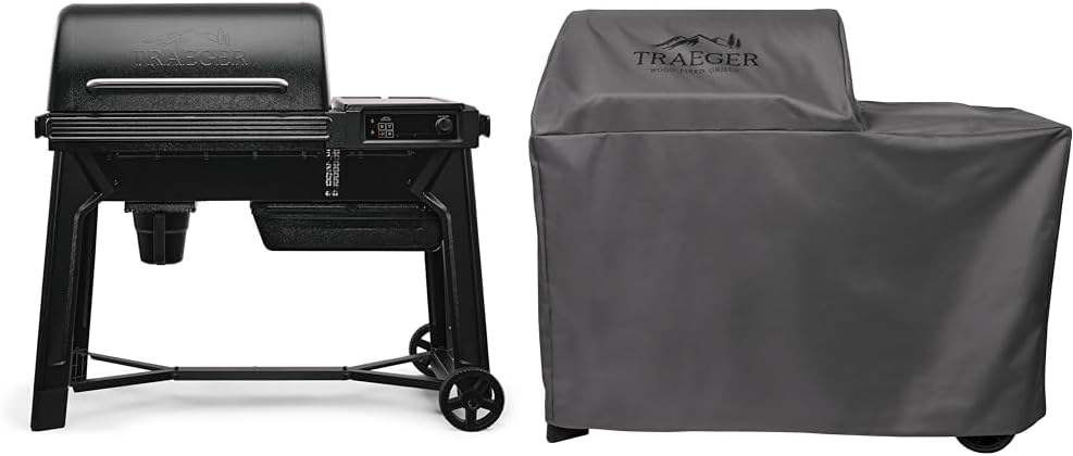 Bundle of Traeger Grills TFB86MLH Woodridge Electric Wood Pellet Grill and Smoker + Traeger Full-Length Grill Cover - Woodridge