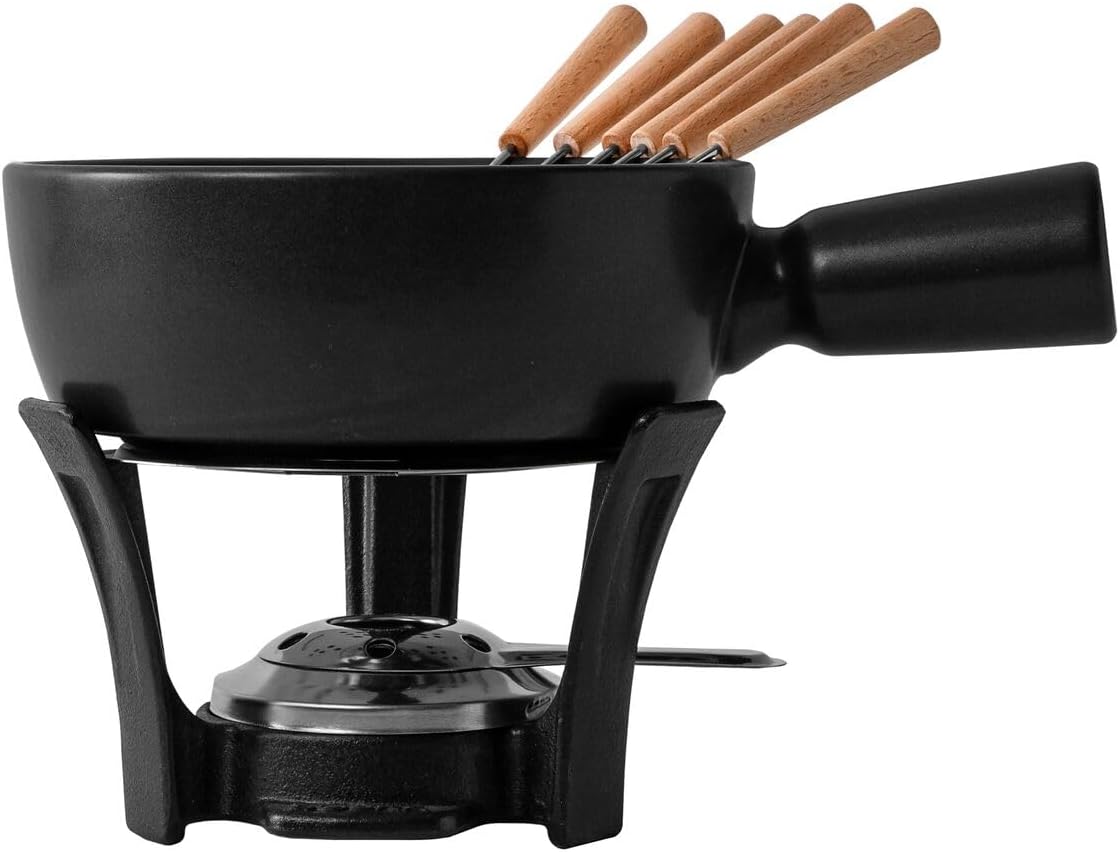 Boska Cheese Fondue Party Set Nero - Black Cast Iron Fondue Pot - Wedding Registry Items Small Kitchen Appliances for up to 4 Persons Wedding Registry Items