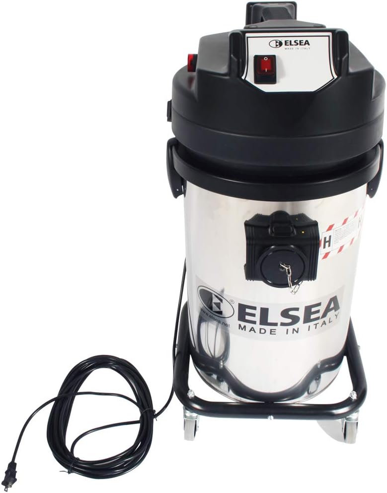 Cen-Tec Systems Hamiantus 10 Gallon Dry Commercial Canister Vacuum with 4-Stage Filtration, Stainless Steel