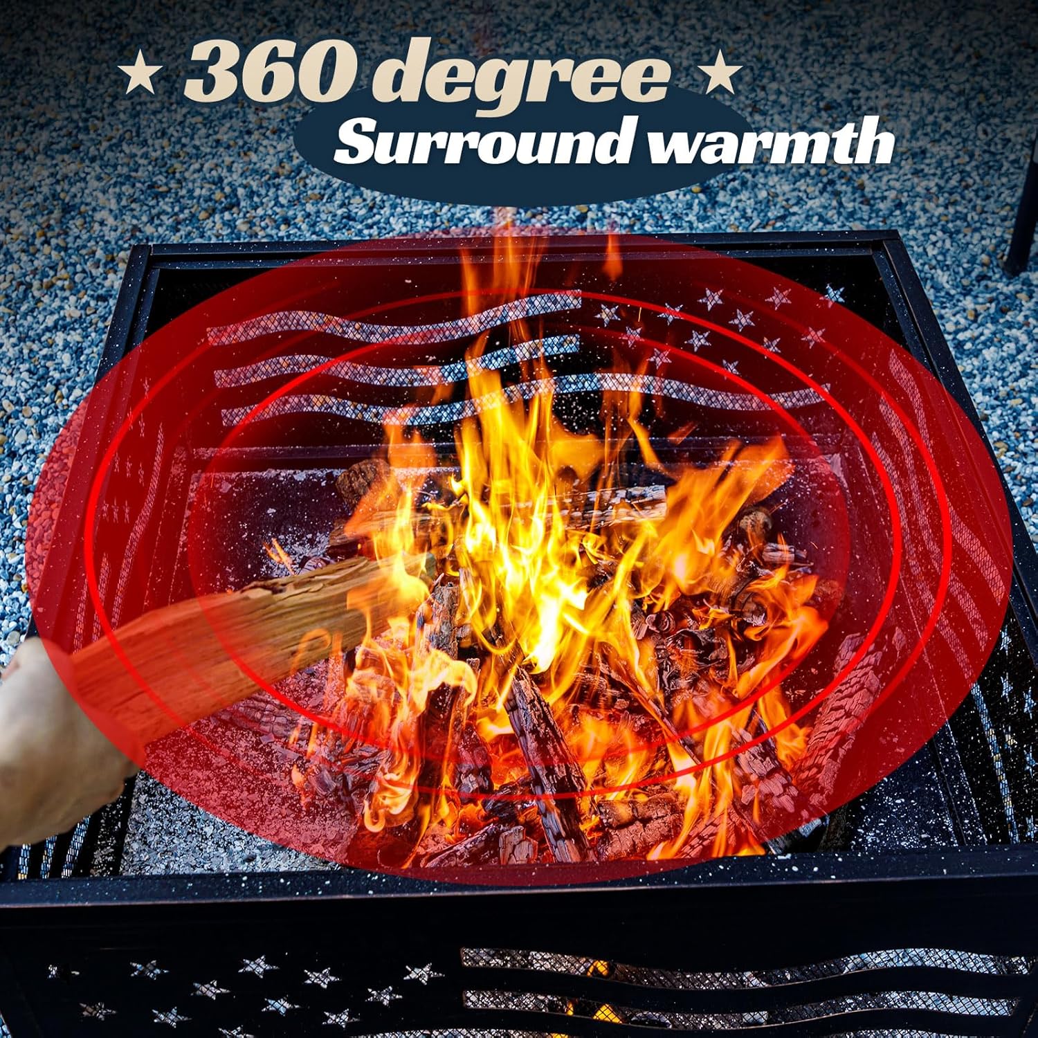 32Inch Square-Shaped Fire Pit,Outdoor Fire Pits with Spark Screen&Poker,Metal Square Wood Burning Firepits for Outside,Backyard,Bonfire,Patio,Party,Garden,Picnic and Camping(Antique Bronze)