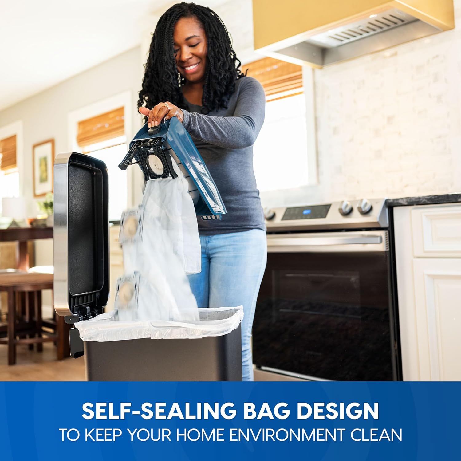 Vacmaster UB0302E Bagged Upright Vacuum Lightweight Cleaner 2-Motor Power Suction with HEPA Filtration, LED Headlight for Pet Hair, Carpet and Hardwood Floor, Blue