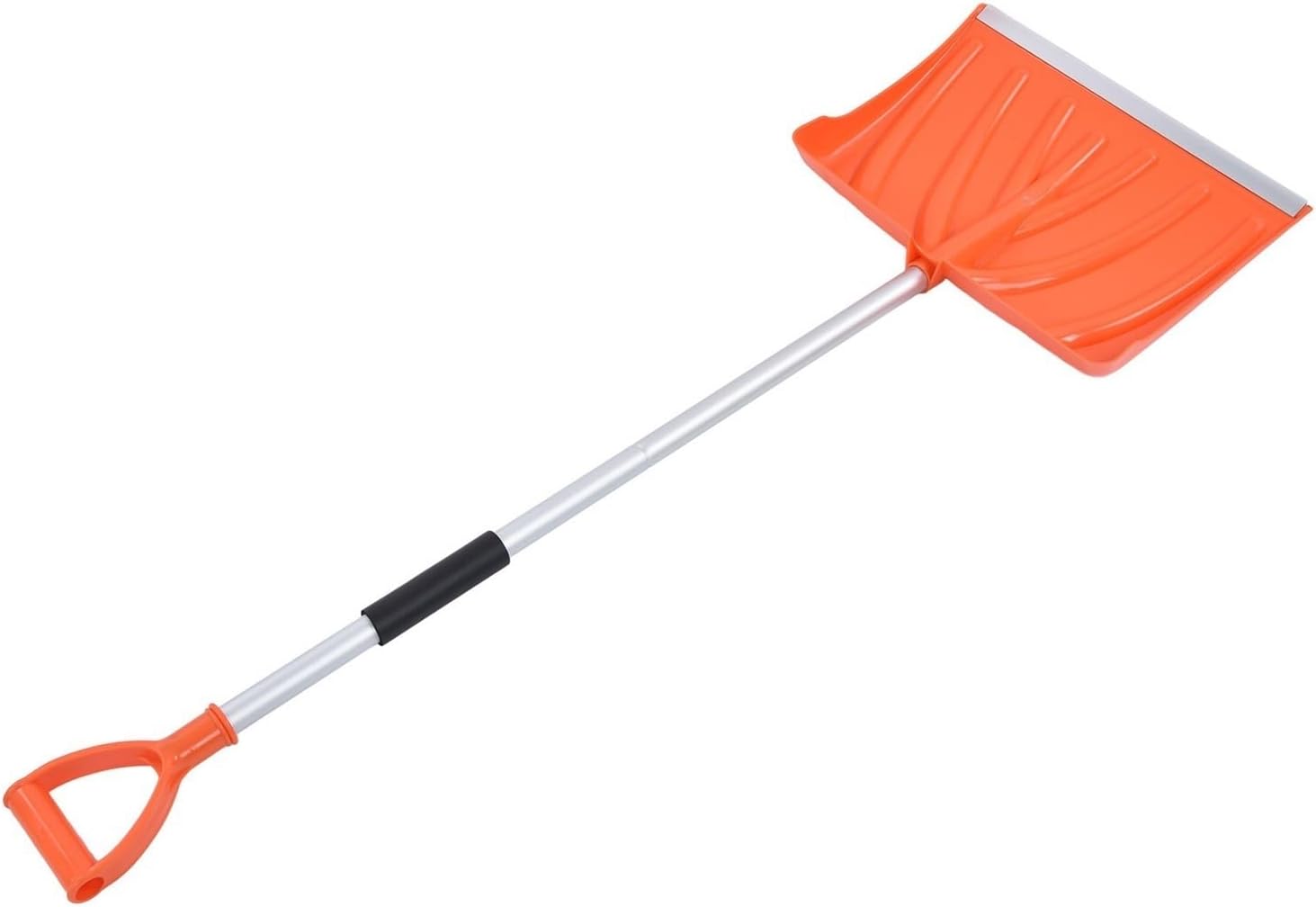 Snow Shovel Large Capacity D Shaped Handle Aluminum Alloy Plastic Material Detachable Assemblable Shovelling Tool(Orange)