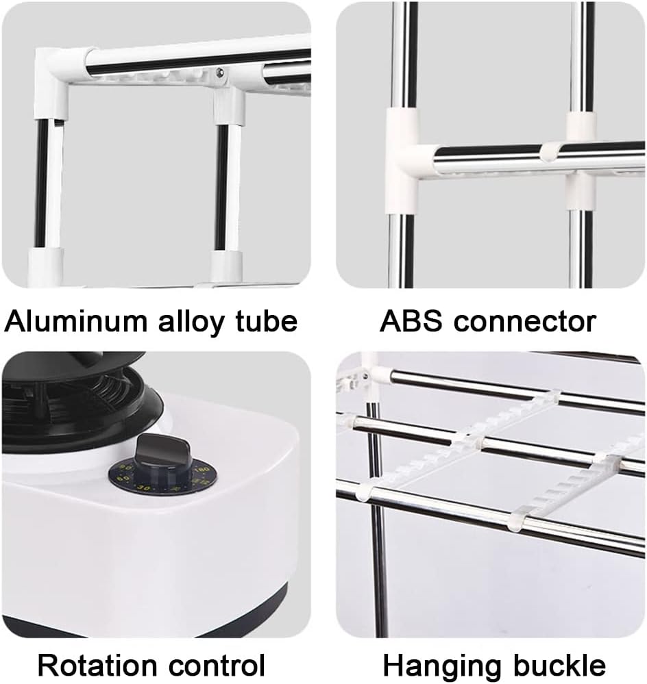 Electric Clothes Dryer, Portable 3-Tier 1200w Stainless Steel Electric Clothes Drying Rack Foldable 166cm, 40kg Large Capacity for Home Household Cloth Drying The New