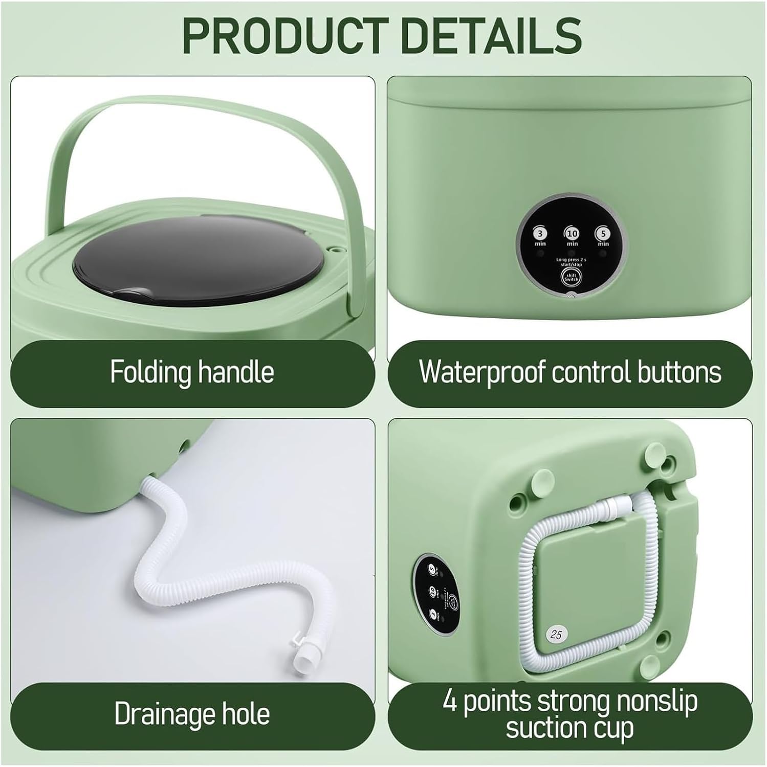 Compact Laundry. Portable Washing Machine, 8L Foldable Washing Machine Portable Washer with Dehydration Basket for Deep Cleaning of Underwear .Portable