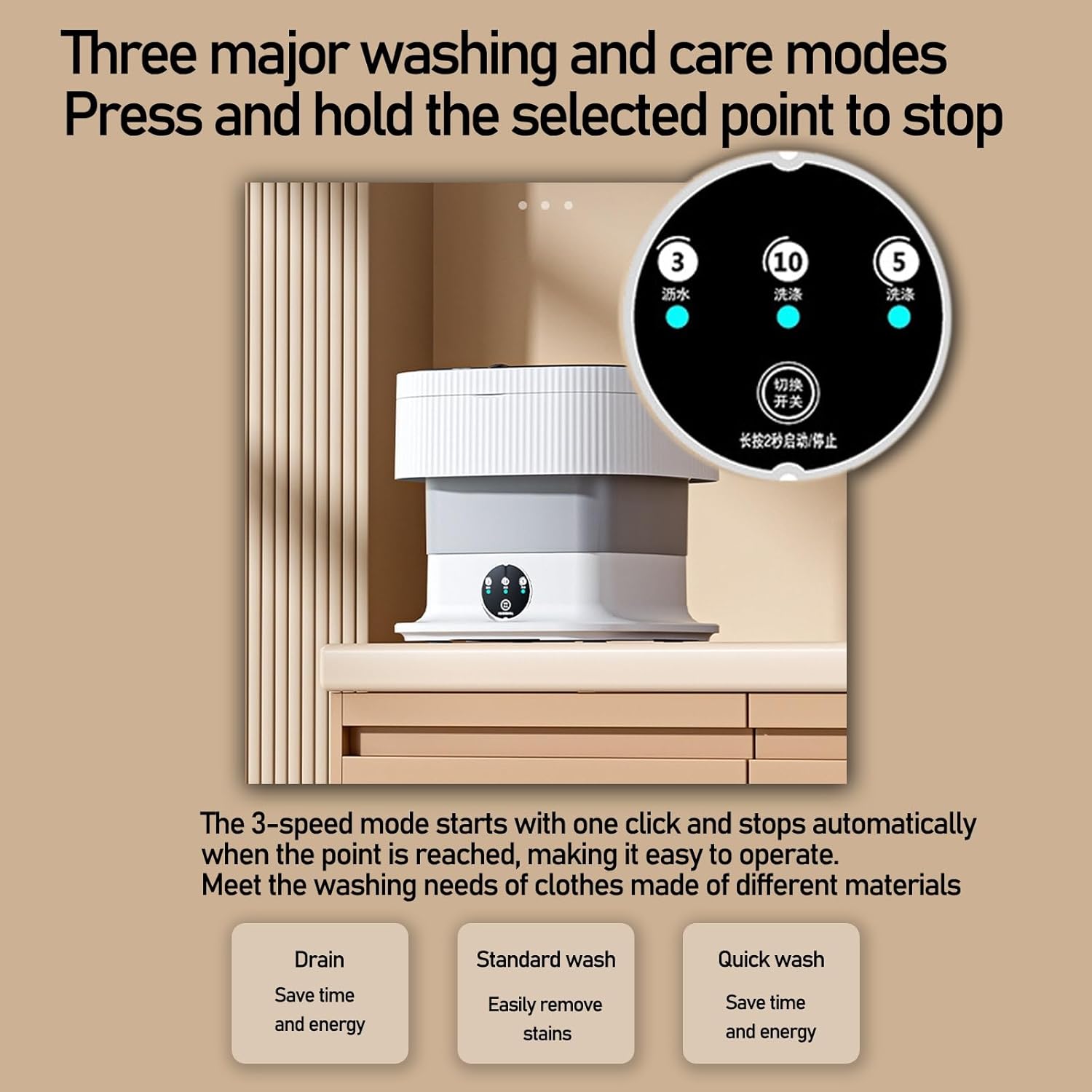 DELURA Portable Washing Machine-Foldable Mini Small Washer for Washing Small Clothes, Underwear or Small Items, Suitable for Apartment, Laundry, Camping, RV, Travel