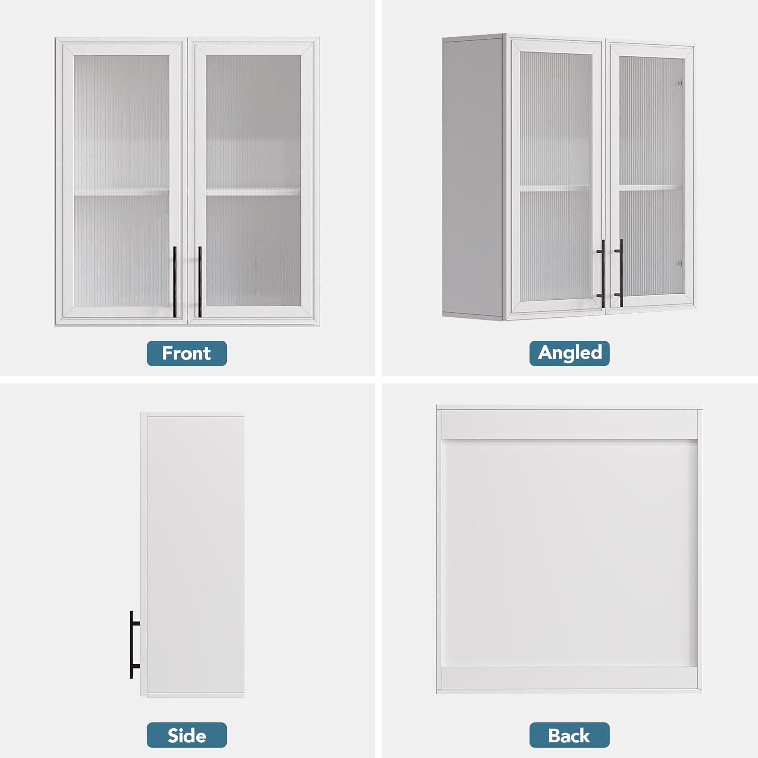 FIMELLO 59’’ Wall Cabinets for Laundry Room, Wall Cabinet with Acrylic Glass Doors and Shelf, Bathroom Wall Cabinet, Hanging Cabinet for Kitchen, Bathroom, Laundry Room Cabinets, White