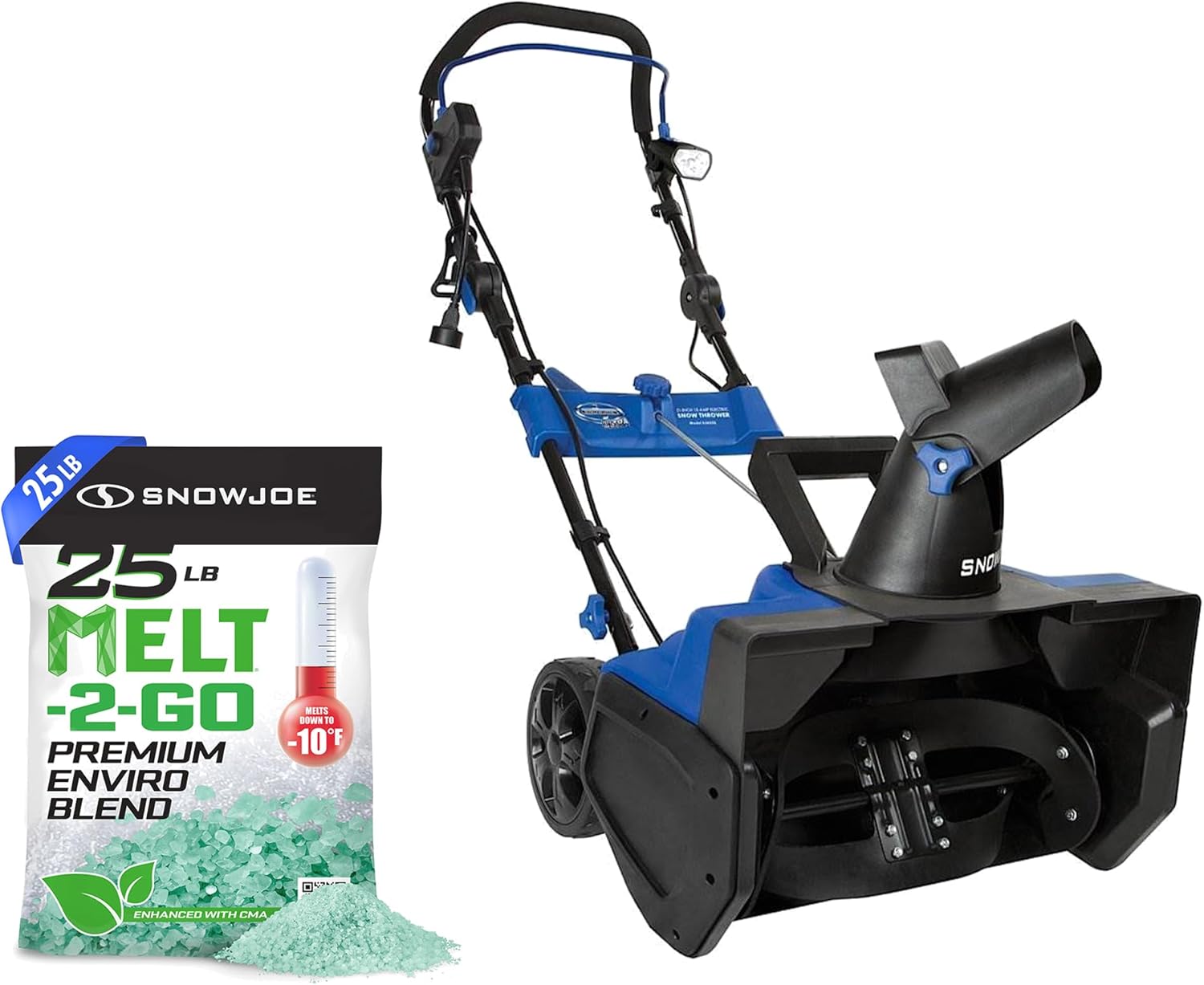 Snow Joe Melt Enviro Snow Deicer with Electric Snow Thrower with 2 Blade Auger