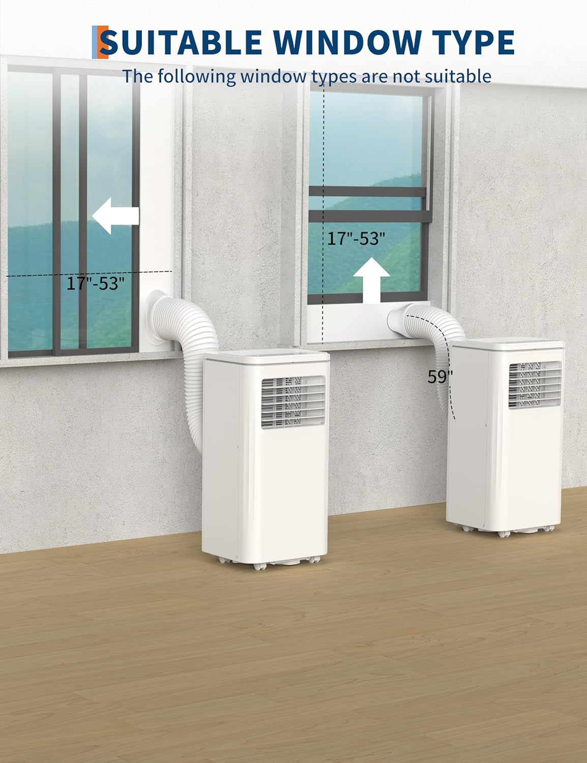 8,000 BTU Portable Air Conditioners, Quiet Portable Cooling AC Unit Up to 350 Sq.Ft. with Dehumidifier, 24H Timer, Sleep Modes, 3 in-1 AC Unit with Remote Control, for Bedroom, Room, Office,Apartment