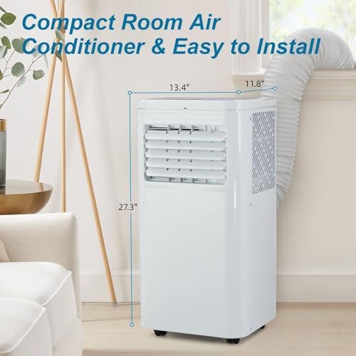 Portable Air Conditioner 10000BTU w/LCD Remote, Fast Cooling Up to 450 sq.ft, Dehumidifier, Fan - Complete Package