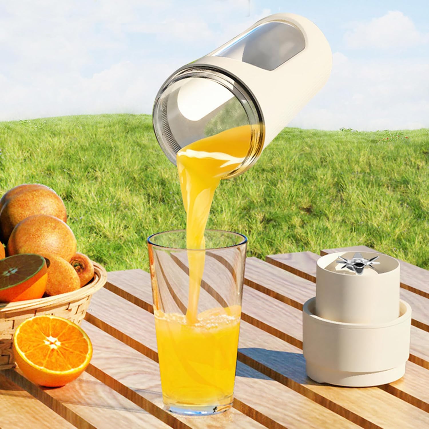 Portable Blender 450ml/15oz Wireless Fast Clear Juice Blender with Safety Lock & Strap Keep Fresh for Home, Office, School, Travel Personal, Mini, Single Serve, Small Blen