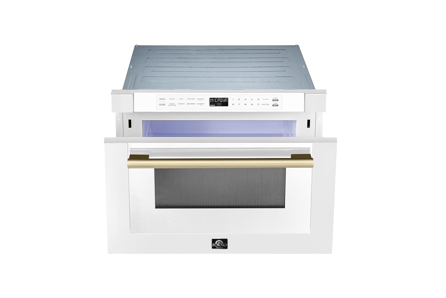 FORNO 24 Inch 1000 Watts White Microwave Drawer 1.2 cu.ft.