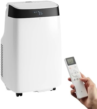 10000BTU Portable Air Conditioner Floor Room AC Unit with Remote Control for Room Up to 450 Sq.Ft, 3-In-1 Functions/Digital Display/24 Hrs Timer/Caster Wheels for Office/Home/Dorms