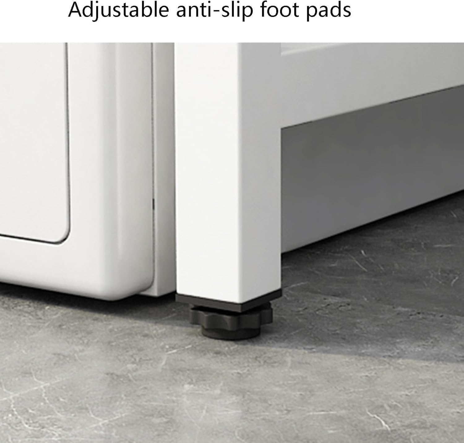 Washing Machine Dryer Storage Shelf, Laundry Room Storage Rack, Bathroom Space Balcony Storage Rack, Load Capacity 500 Catties (Color : Black) (White)