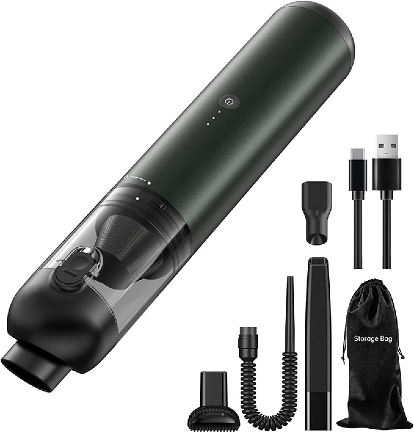 APLUSH Mini Handheld Vacuum Cleaner,Upgraded Car Hand Held Vacuum for Dust, Sand, Crumbs, Ultra-Light Portable Cordless Vacuum for Home, Car, Small Dust Buster,Green,16000Pa