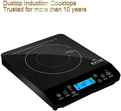 Duxtop Portable Induction Cooktop, Countertop Burner Induction Hot Plate with LCD Sensor Touch 1800 Watts, Black 9610LS BT-200DZ