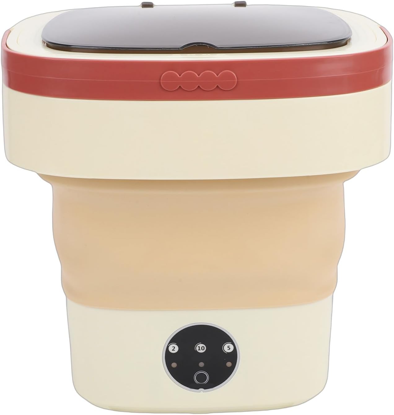 Portable Washing Machine 8L Foldable Underwear Washer with 3 Cleaning Modes Spinning Drying Function Drain Basket Small Foldable Laundry Machine for Toddler Clothes Socks (Khaki)