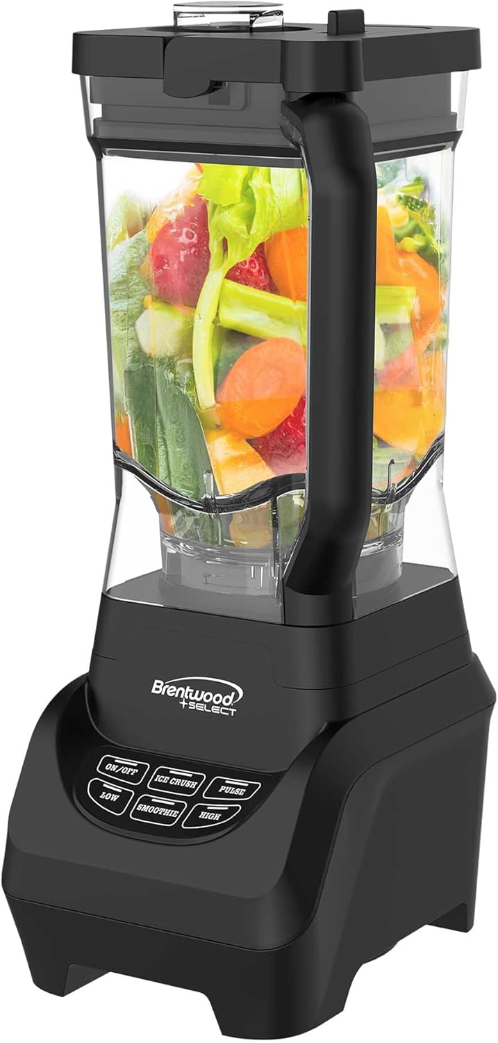 Brentwood Select JBS-1000BK Professional Smart Blender with 1000w Ice Crushing Power, Large 8.5-Cup Plastic Jar, Stainless Steel Blades, Non-Slip Base, Dishwasher-Safe Parts, Black