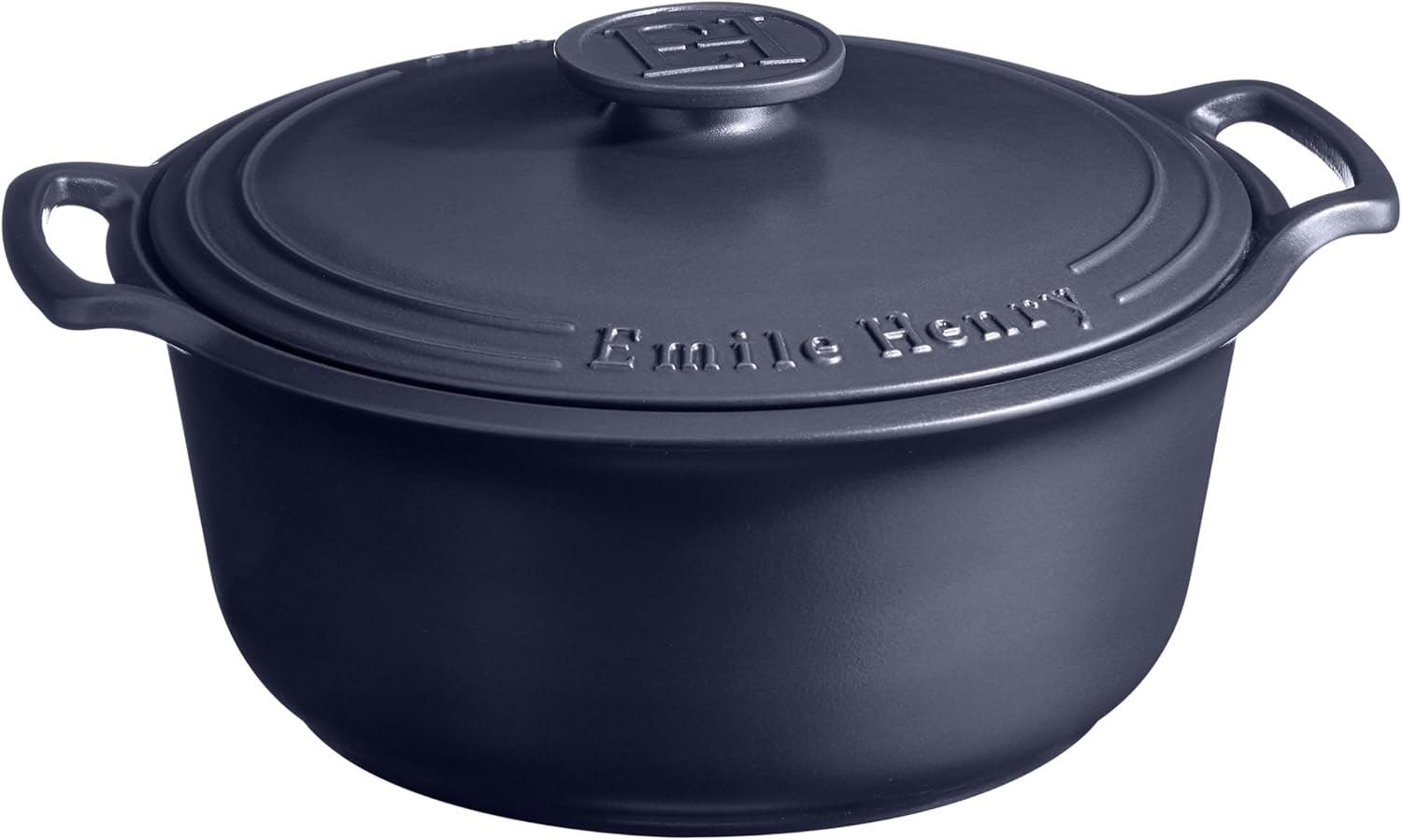 Emile Henry Made in France SUBLIME Ceramic 6 qt. Round Dutch Oven, Indigo
