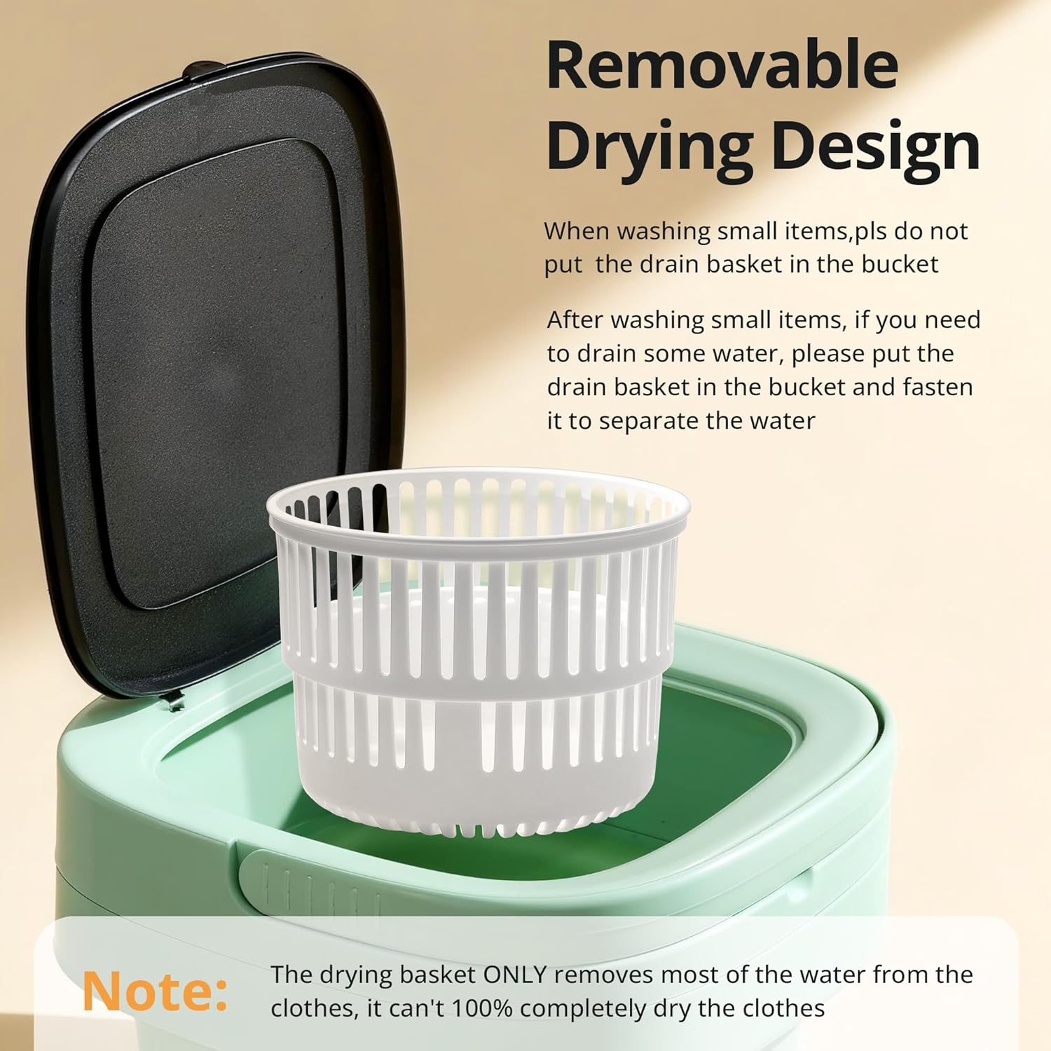 Portable Washing Machine, Mini Washer, 16L Upgraded with Spin Basket, Foldable Design Ideal for Apartment, Home and Hotel, portable washer 3 Cleaning Modes Suitable for Small Clothes