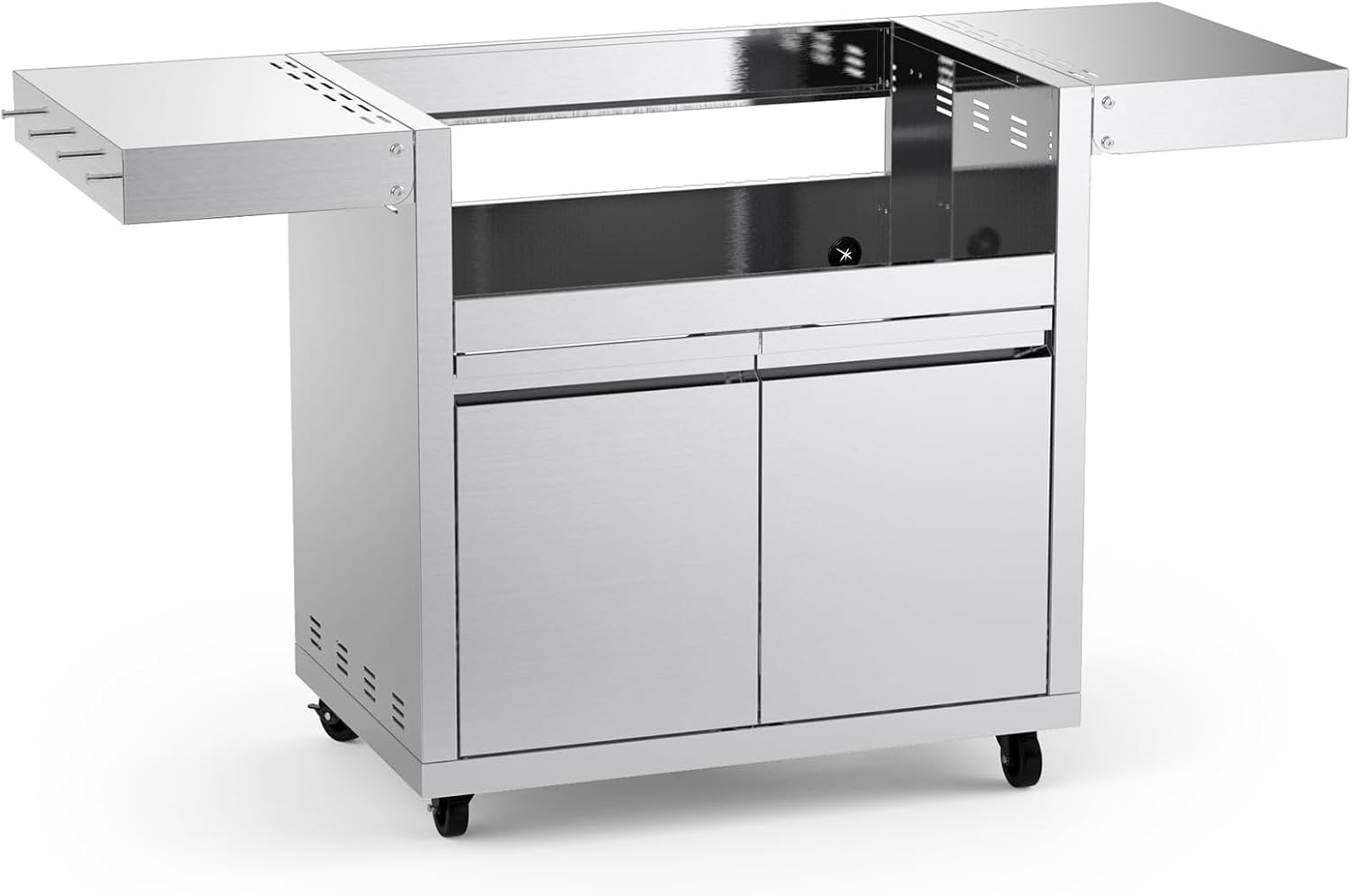 Stainless Steel Grill Cart for Hygrill 4-Burner Built-In Gas Grill, Outdoor Kitchen Island with Foldable Side Shelves and Storage Cabinet