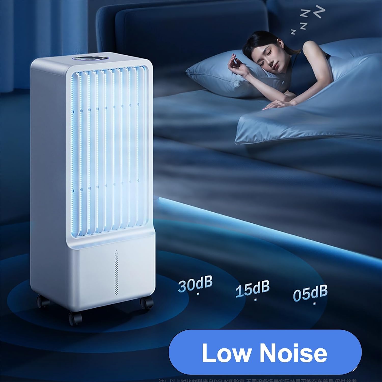 Portable Air Conditioner, Semiconductor Cooling Unnecessary Ice Packs, 5-7 L Tank, 7.5 H Timer