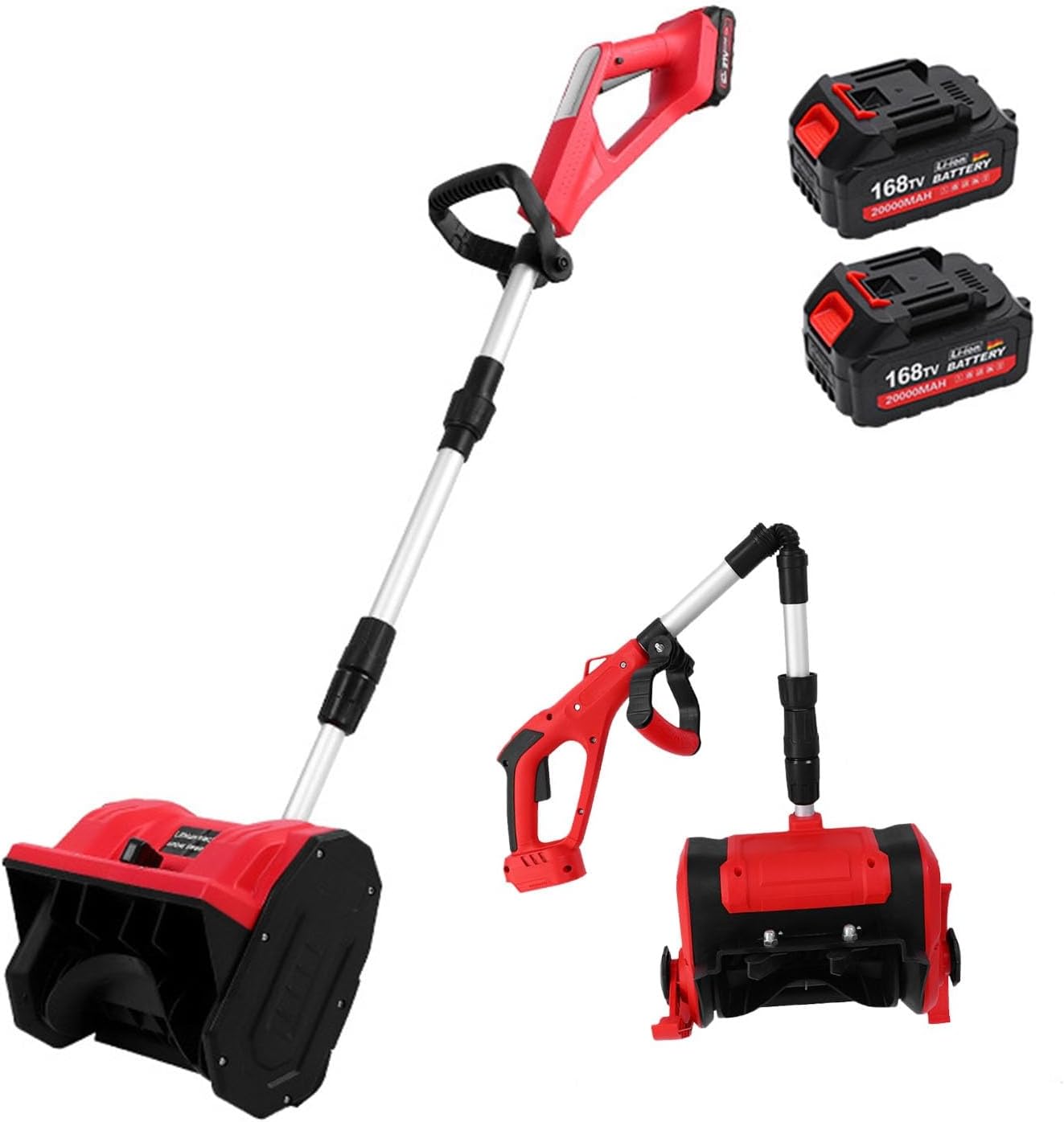 Electric Snow Shovel, 21V Battery Powered Snow Blower, 12-Inch Cordless Snow Shovel with Adjustable Front Handle, Foldable for Storage