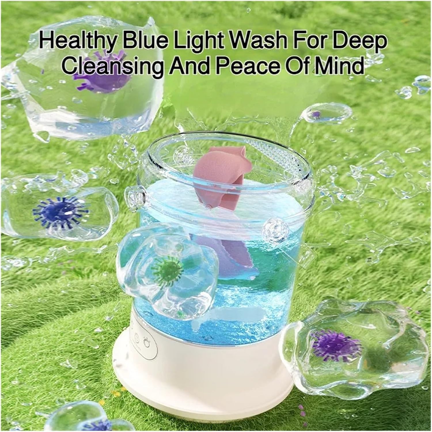 Portable Washer, Light Mini Washing Machine Small Underwear Socks Special Washing Machine Portable Folding Design Dormitory Travel Essential,for Apartments, Homes, and Dorms(Green)