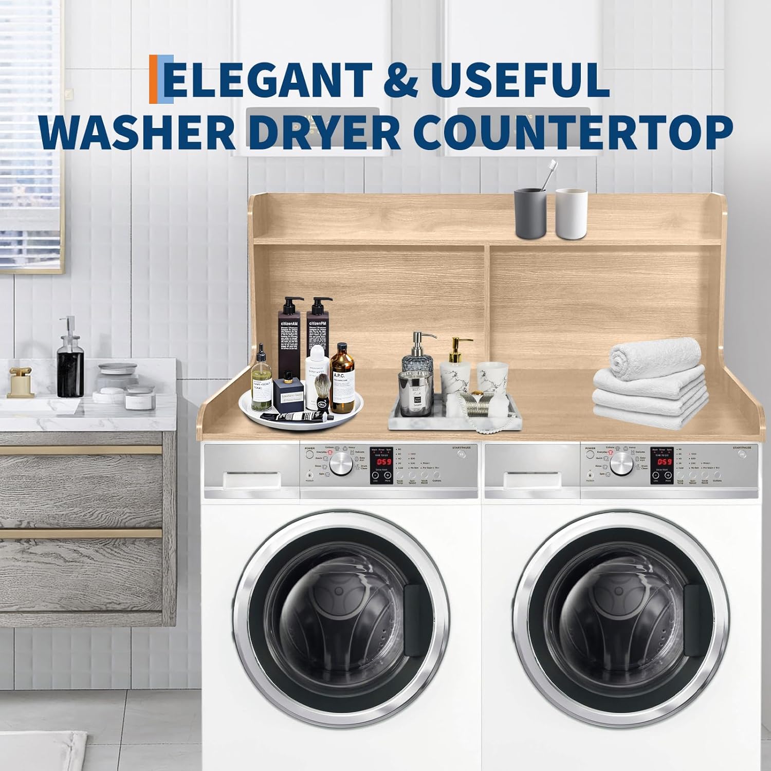 2-Tier Washer Dryer Countertop with 2.75