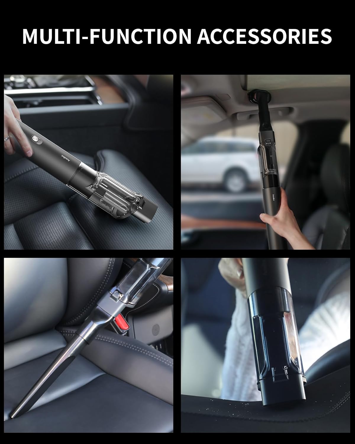 AutoBot Car Vacuum Portable Cordless - 20000PA Handheld Vacuum for Pet Hair, 50 Min Runtime with 5 Attachments & Flexible Hose, 3Hr Fast Charge for Cars, Trucks, Home Cleaning (Type-C)